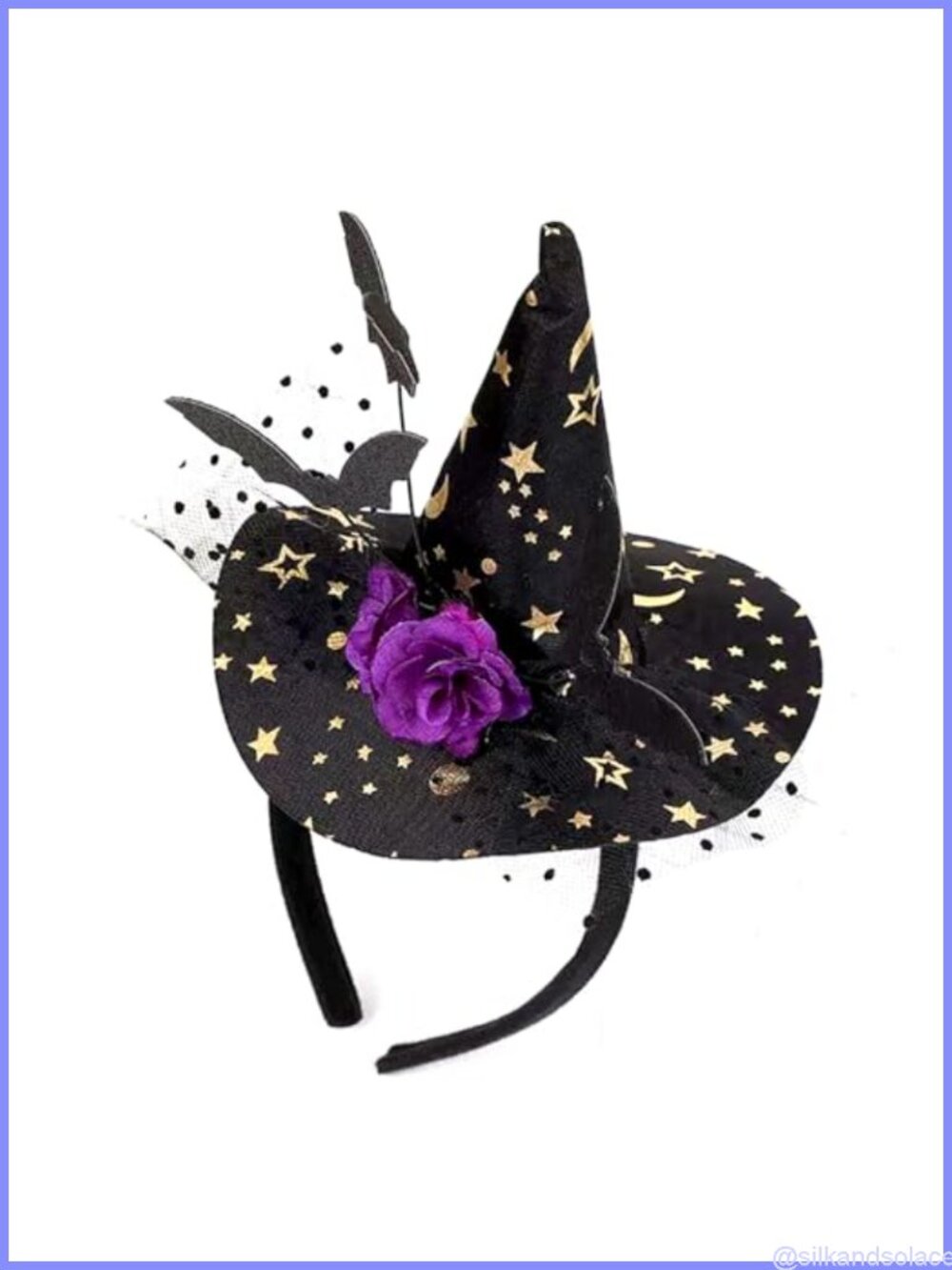 Witch Hat Headband Gothic Bat Hairband Elastic Costume Accessory